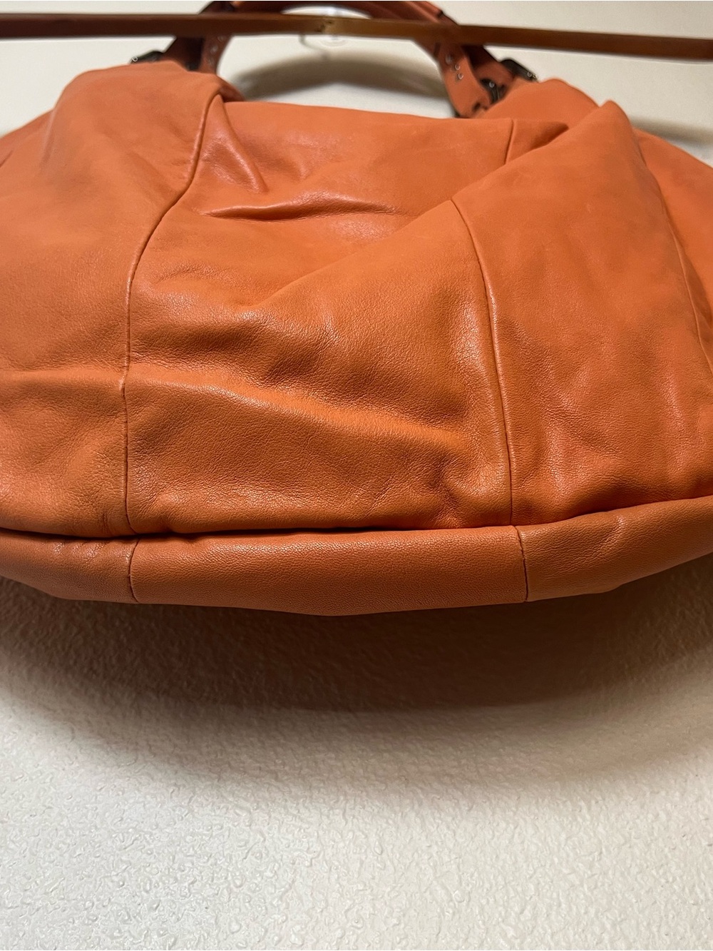 b. makowsky Vintage Y2K Orange Stud-Trim Hobo Shoulder Bag - Picture 5 of 6